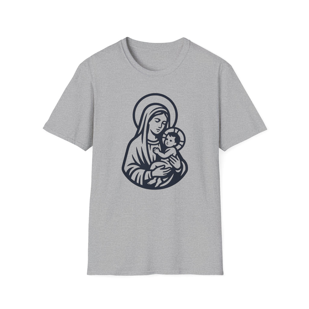 Virgin Mary & Child T-Shirt – Embrace Minimal Sacred Art - MATER AETERNA