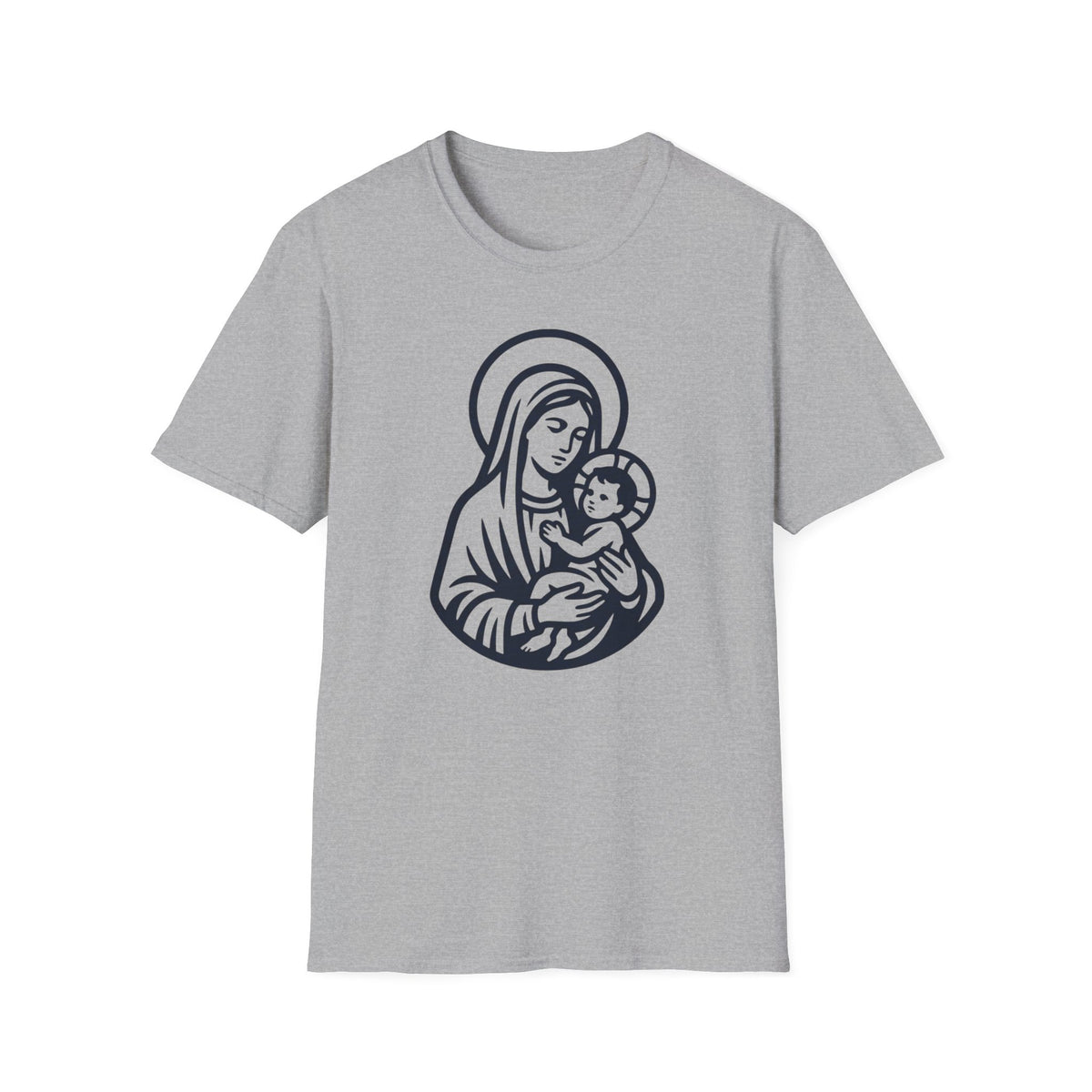 Virgin Mary & Child T-Shirt – Embrace Minimal Sacred Art - MATER AETERNA