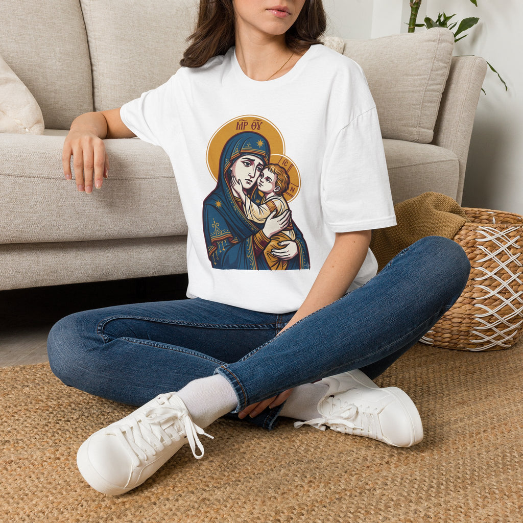 Virgin Mary & Child T-Shirt — Orthodox Icon - MATER AETERNA