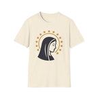 Virgin Mary T-Shirt — Elegant Profile Design with a Star Halo - MATER AETERNA