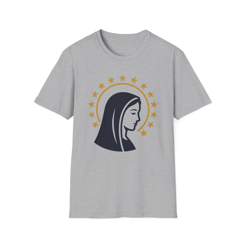 Virgin Mary T-Shirt — Elegant Profile Design with a Star Halo - MATER AETERNA