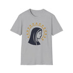 Virgin Mary T-Shirt — Elegant Profile Design with a Star Halo - MATER AETERNA