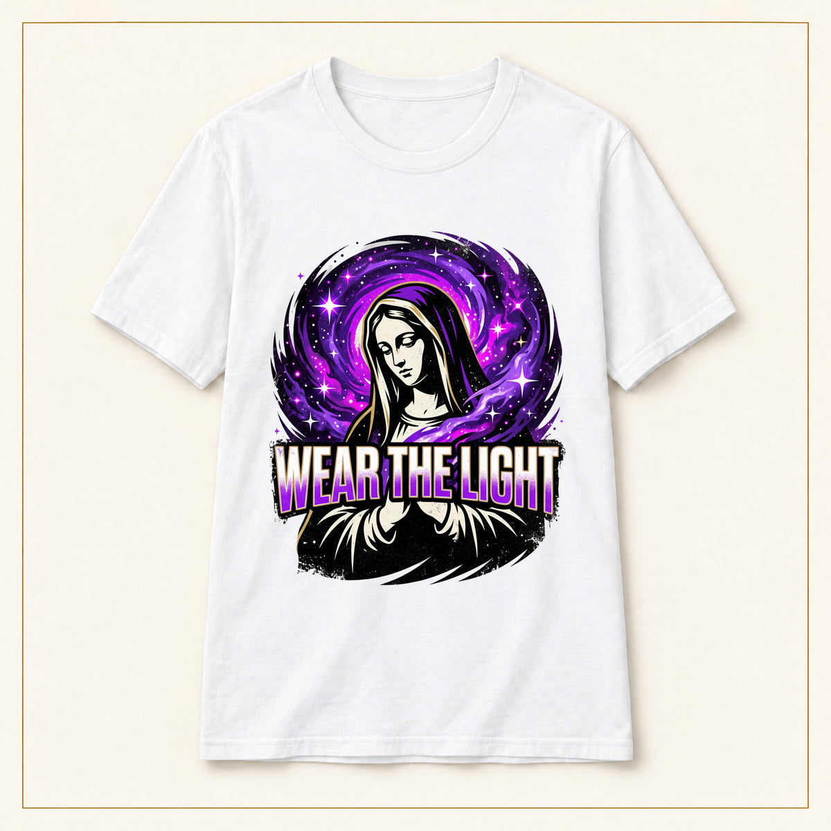 Cosmic Virgin Mary — compact corrected — White